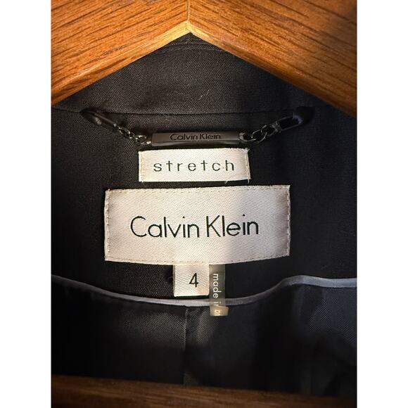 Calvin Klein Women’s Black Stretch One-Button Blazer Size 4 Workwear Career - Picture 8 of 8